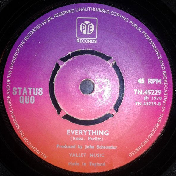 Status Quo : Mean Girl (7", Single, RP)