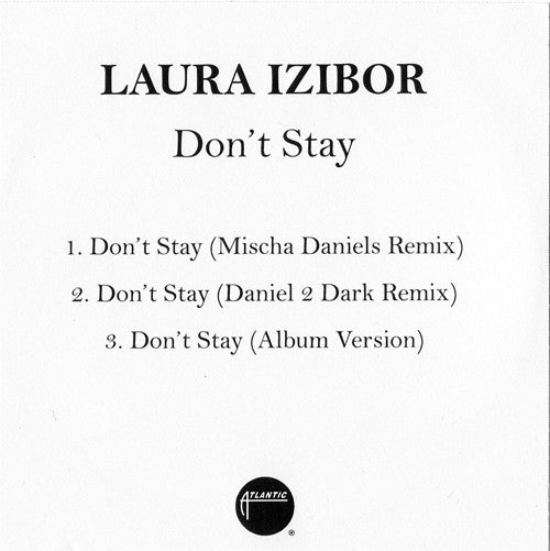 Laura Izibor : Don't Stay (CDr, Single, Promo)