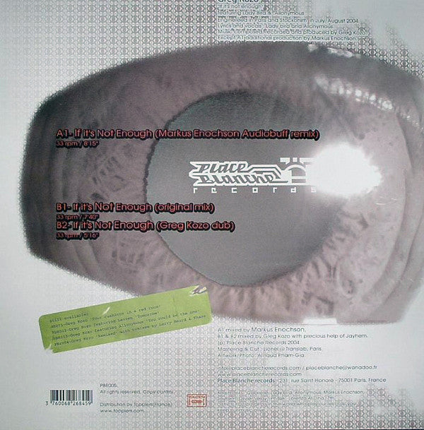 Greg Kozo Featuring Lady Bird & Allonymous : If It's Not Enough (12")