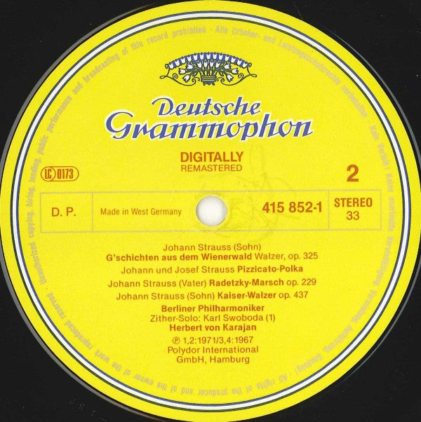 Johann Strauss Jr. & Josef Strauß & Johann Strauss Sr. - Berliner Philharmoniker / Herbert von Karajan : Johann Strauss • Josef Strauss (LP, Comp)