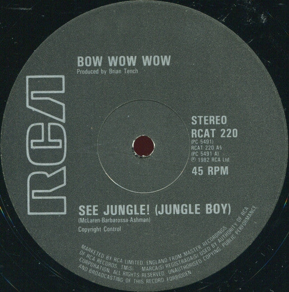 Bow Wow Wow : See Jungle! (Jungle Boy)  (12", Single)
