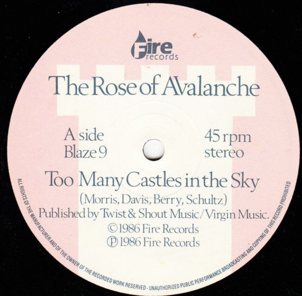 The Rose Of Avalanche : Too Many Castles In The Sky (12", Single)