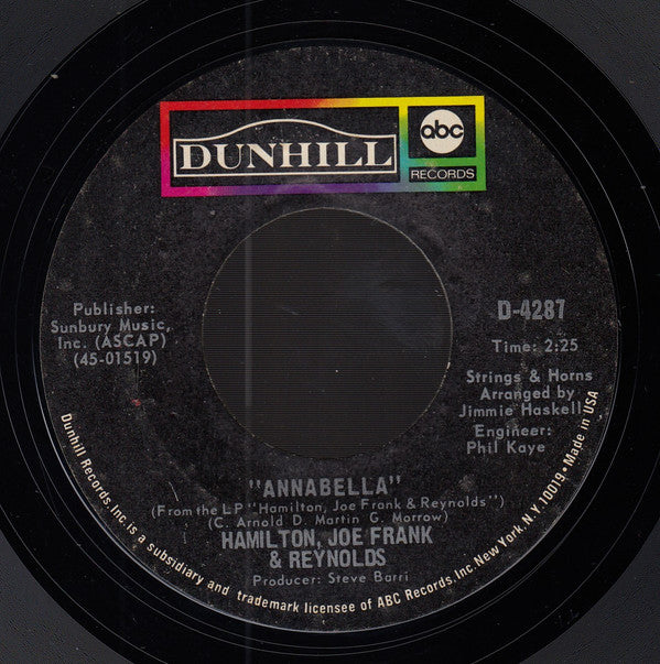 Hamilton, Joe Frank & Reynolds : Annabella  (7", Styrene, Ter)
