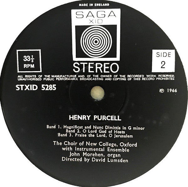 Benjamin Britten, Henry Purcell, The New College Oxford Choir : Church Music (LP, Mono)