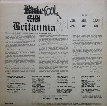 Peter Sellers, Joan Collins, Anthony Newley : Fool Britannia (LP, Mono)