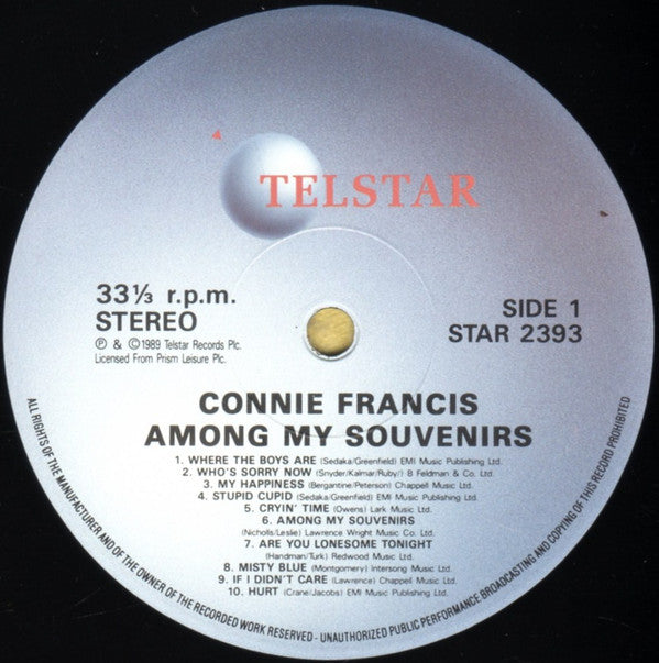 Connie Francis : Among My Souvenirs (LP, Album)