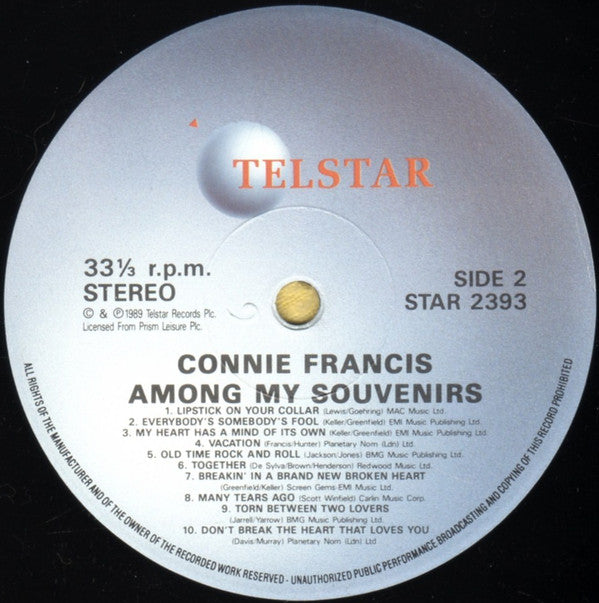 Connie Francis : Among My Souvenirs (LP, Album)