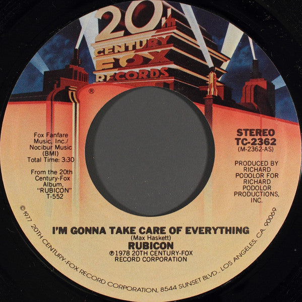 Rubicon (2) : I'm Gonna Take Care Of Everything (7", Single, Pit)