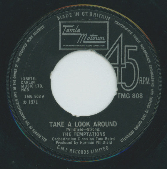 The Temptations : Take A Look Around (7", Single, Pus)