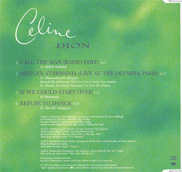 Céline Dion : Call The Man (CD, Single)
