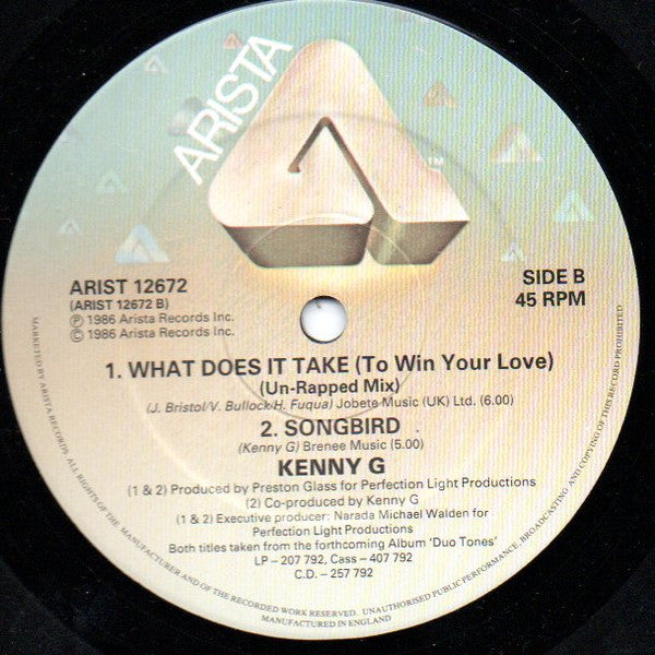 Kenny G (2) : What Does It Take (To Win Your Love) (12")