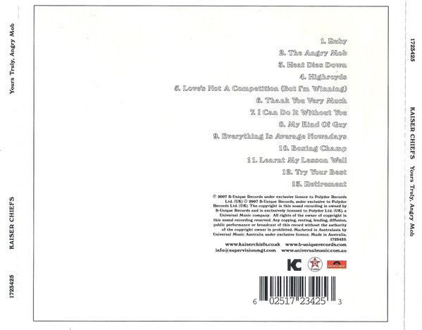 Kaiser Chiefs : Yours Truly, Angry Mob (CD, Album)