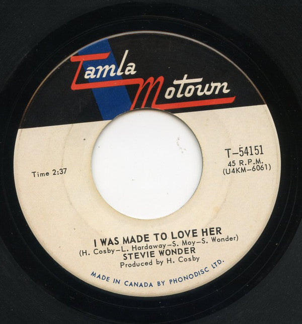 Stevie Wonder : I Was Made To Love Her / Hold Me (7", Single)