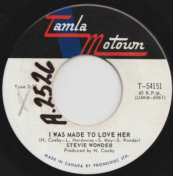 Stevie Wonder : I Was Made To Love Her / Hold Me (7", Single)