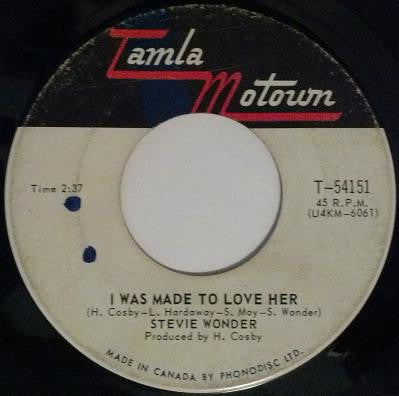 Stevie Wonder : I Was Made To Love Her / Hold Me (7", Single)