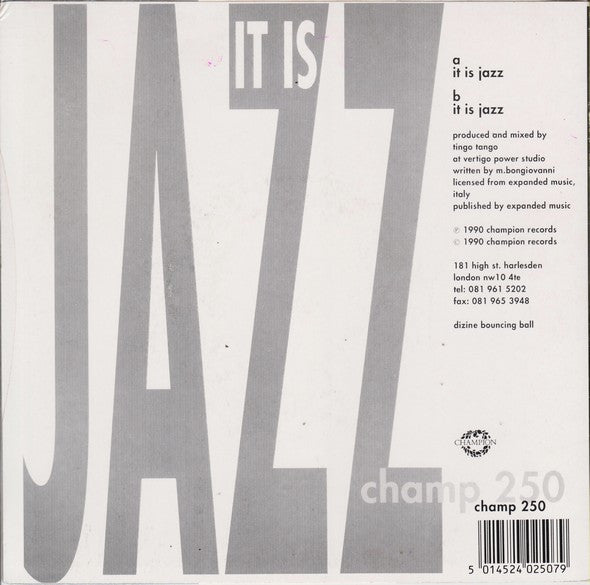 Tingo Tango : It Is Jazz (7")