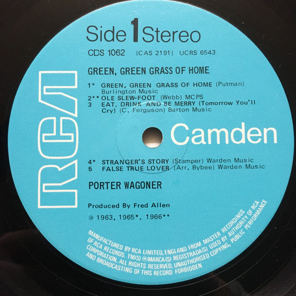 Porter Wagoner : Green, Green Grass Of Home (LP, Comp)