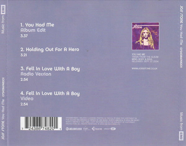Joss Stone : You Had Me (CD, Maxi, Enh)
