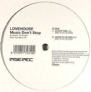 Lovehouse : Music Don't Stop (12")