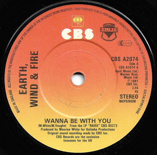 Earth, Wind & Fire : Wanna Be With You (7", Single)
