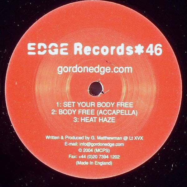 Gordon Edge : Set Your Body Free (12")