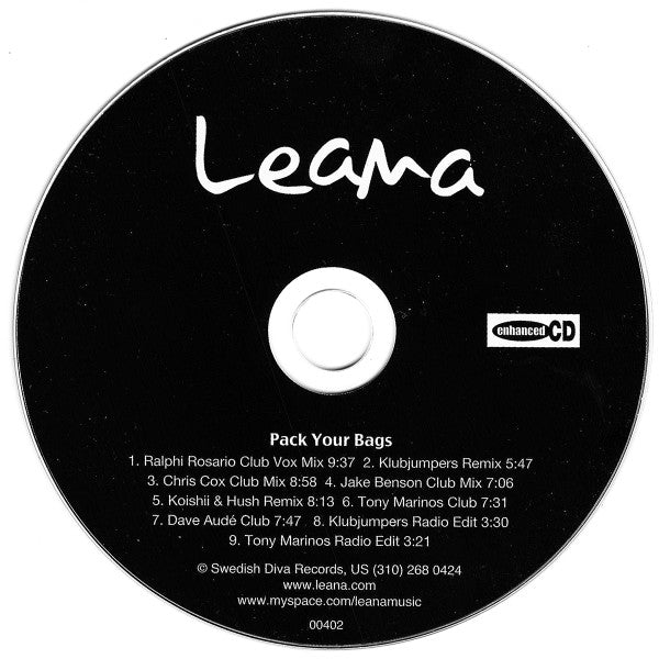 Leana (2) : Pack Your Bags (CD, Single, Enh, Promo)
