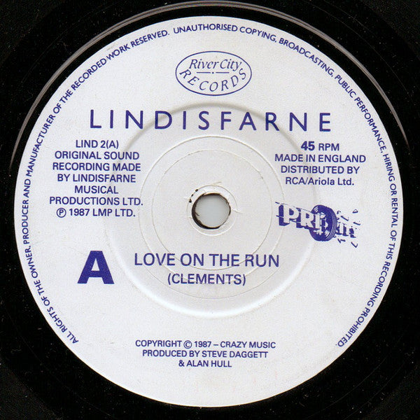 Lindisfarne : Love On The Run / 100 Miles To Liverpool (7", Single)