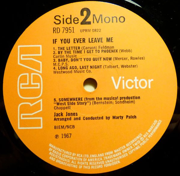 Jack Jones : If You Ever Leave Me (LP, Mono)