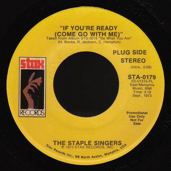 The Staple Singers : If You're Ready (Come Go With Me) (7", Single, Mono, Promo)