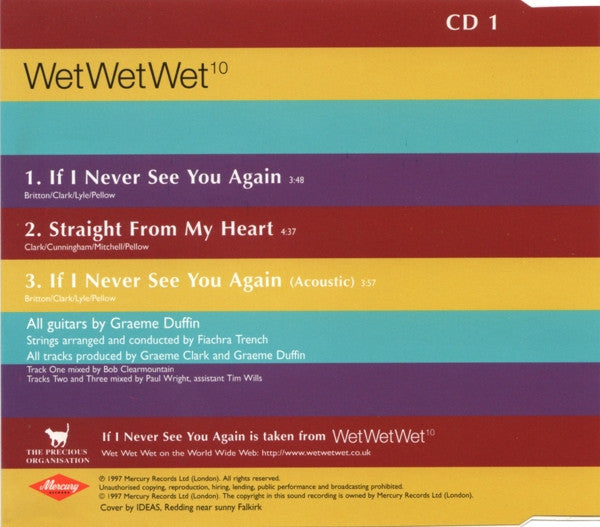 Wet Wet Wet : If I Never See You Again (CD, Single, CD1)