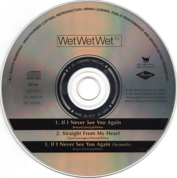 Wet Wet Wet : If I Never See You Again (CD, Single, CD1)