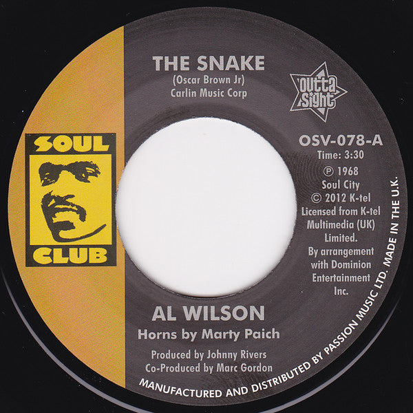 Al Wilson : The Snake (7", Single)