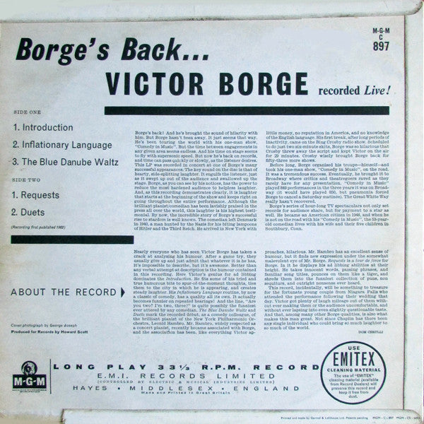 Victor Borge (2) : Borge's Back (LP, Mono)