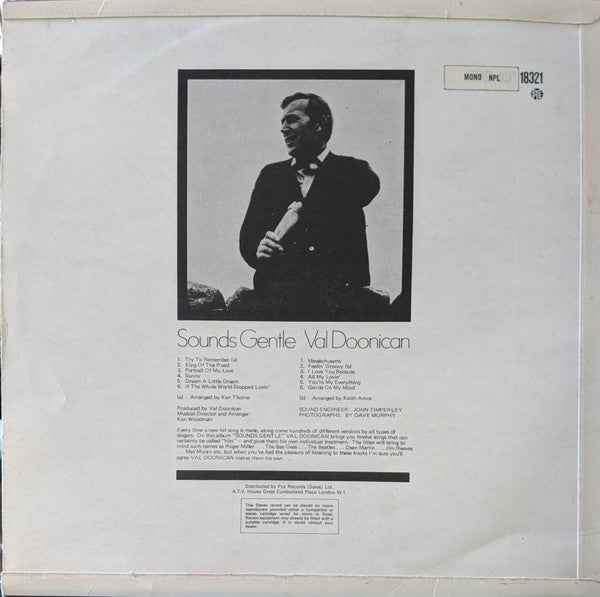Val Doonican : Sounds Gentle (LP, Album, Mono)