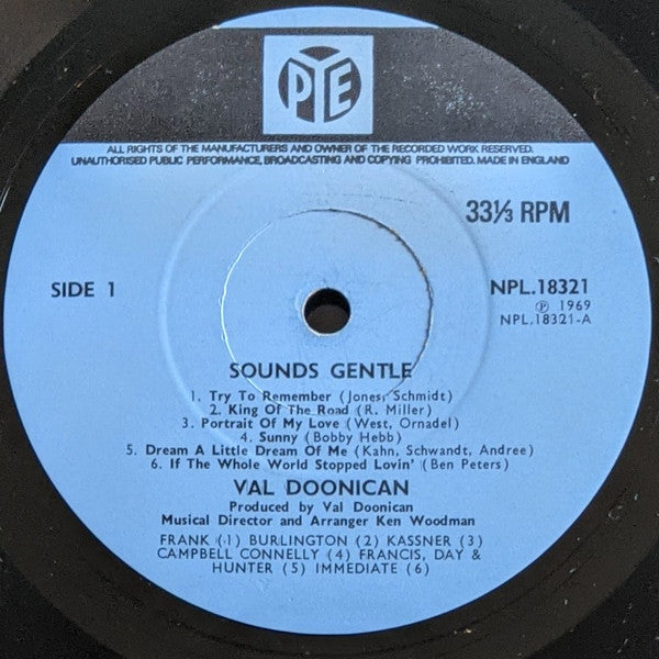 Val Doonican : Sounds Gentle (LP, Album, Mono)