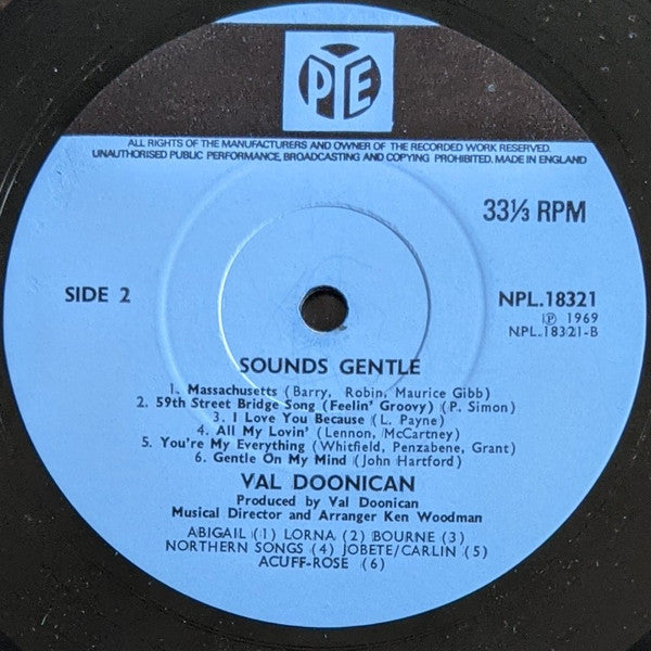 Val Doonican : Sounds Gentle (LP, Album, Mono)