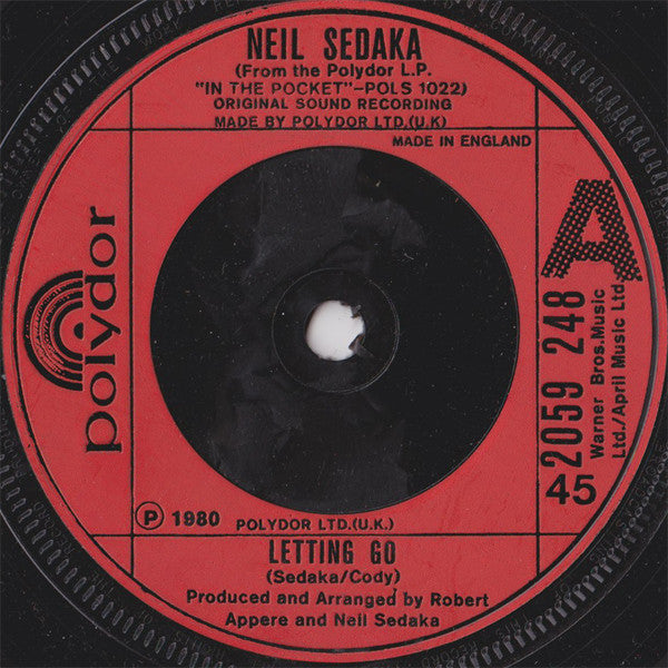 Neil Sedaka : Letting Go (7", Single)