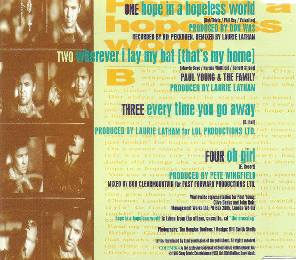 Paul Young : Hope In A Hopeless World (CD, Single)
