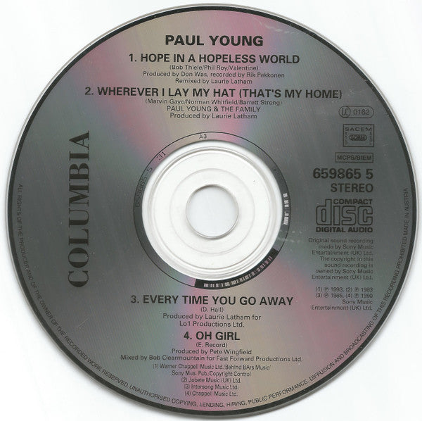 Paul Young : Hope In A Hopeless World (CD, Single)