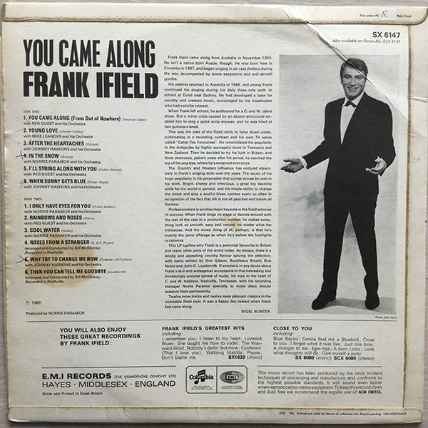 Frank Ifield : You Came Along (LP, Album)