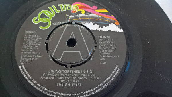 The Whispers : Living Together In Sin (7")