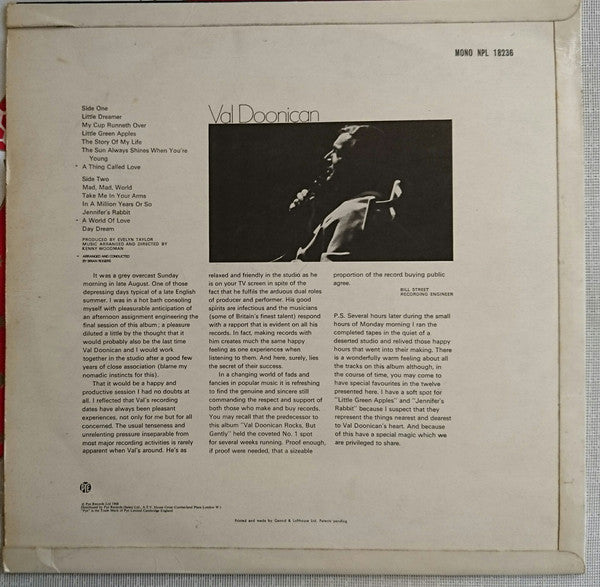Val Doonican : Val (LP, Mono)
