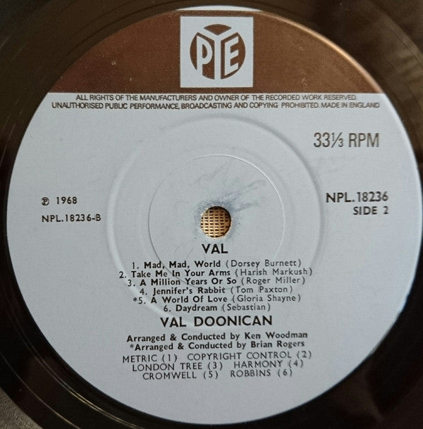 Val Doonican : Val (LP, Mono)