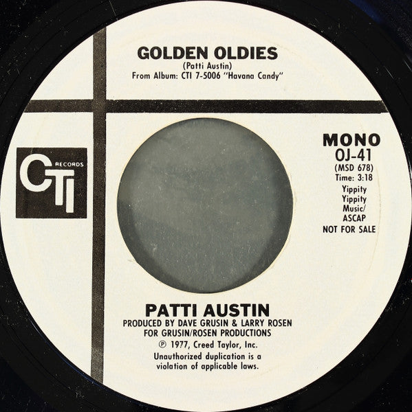 Patti Austin : Golden Oldies (7", Mono, Promo, Styrene, Pit)