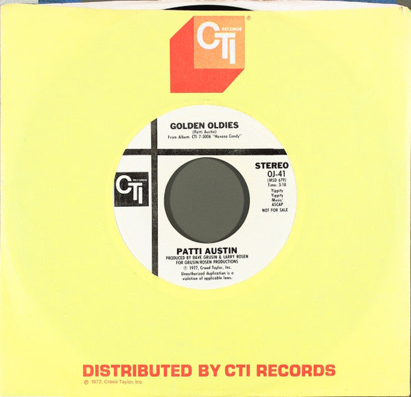Patti Austin : Golden Oldies (7", Mono, Promo, Styrene, Pit)