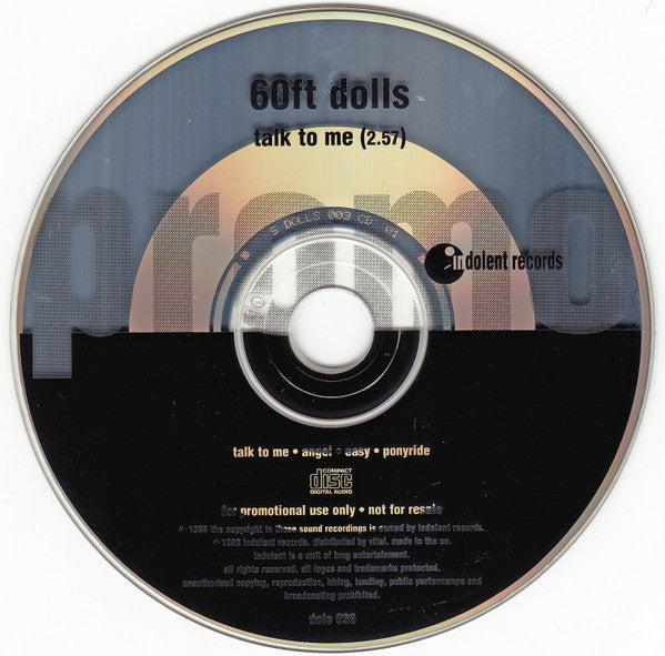 60ft Dolls : Talk To Me (CD, Single, Promo)