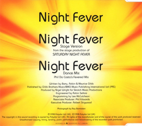 Adam Garcia : Night Fever (CD, Single)