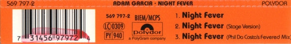 Adam Garcia : Night Fever (CD, Single)