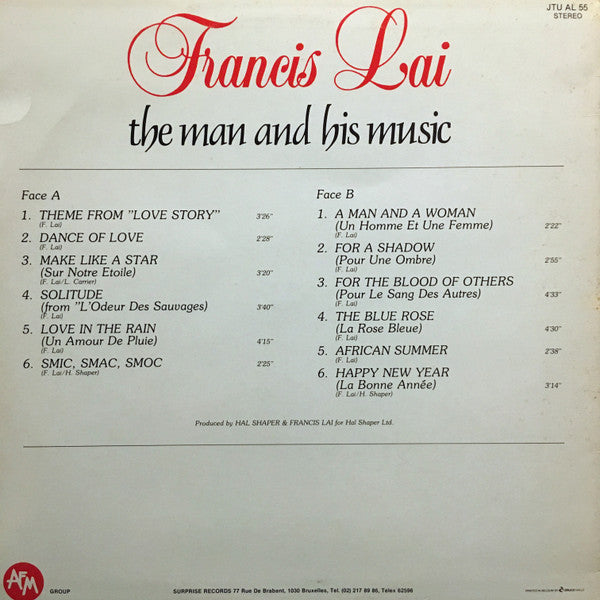 Francis Lai : The Man And His Music (LP, Comp)