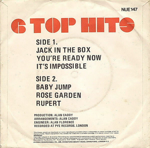 Unknown Artist : 6 Top Hits (7")